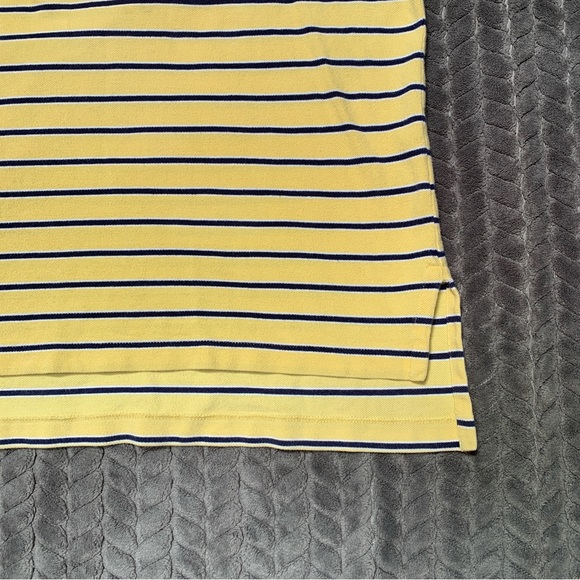 Ralph Lauren Shirt Mens Large Yellow Blue Short Sleeve Polo Striped Vintage - Picture 2 of 10